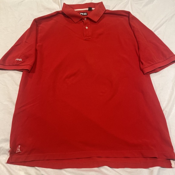 Ping Other - Vintage Ping Eagle Polo Golf Shirt Men's XL Red Logo Knit Solid 2011
